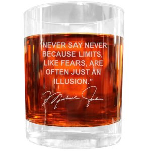 Famous FWGSPMJ Michael Jordan Famous Quote Italian Crystal Whiskey Gla