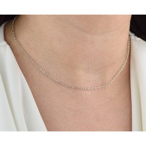 Iana ID-030-WS Sterling Silver Cable Necklace