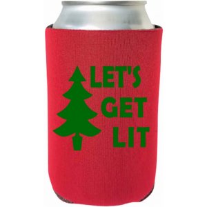 Capital XMAS_Lets_Get_Lit Funny Holiday Can Coolie - Let's Get Lit Fun