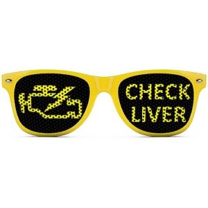 Capital S-CHL Check Liver Sunglasses - Funny Wayfarer Shades - Yellow 