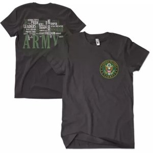 Fox 63-4020 XXXL Army Words Men's T-shirt Black 2-sided - 3xl