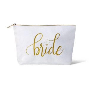 Samantha bridediamondbag Whitegold Bride Makeup Bag In Canvas With Dia