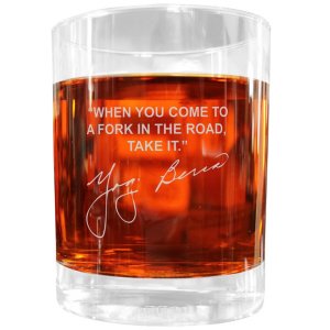 Famous FWGSPYB Yogi Berra Famous Quote Italian Crystal Whiskey Glass