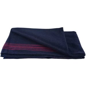 Fox 818-13 Red-striped Navy Wool Blanket