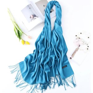 Scarves SF3004 Cashmere Blend Extra Long Scarf - Turquoise