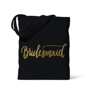 Samantha blackbridesmaidtote Black Bridesmaid Tote Bag In Canvas