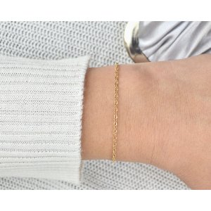 Iana ID-017-WS Gold Filled Cable Chain Bracelet