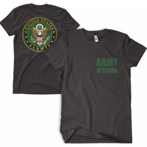 Fox 63-4850 M Army Veteran Men's T-shirt Black 2-sided - Medium