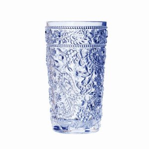 Leadingware AS-1012B Acrylic Paisley Hi-ball - Blue 17 Oz. Set Of 4