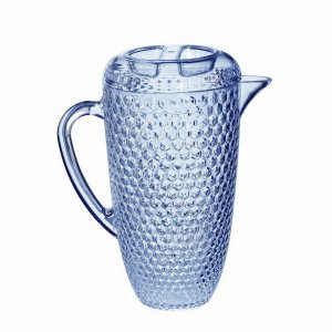 Leadingware AC-1036B Acrylic Diamond Cut Pitcher - Blue 2.5 Qt