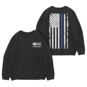 Fox 64-6821 S Vintage Blue Line Crewneck Sweatshirt Black - Small