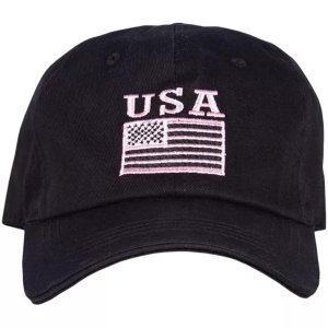 Fox 78-4027 Embroidered Ball Cap Usa Flag Pink - Black