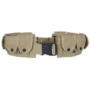 Fox 50-37 Gi Style 10 Pocket Canvas Cartridge Belt - Khaki