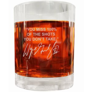 Famous FWGSPWG Wayne Gretzky Famous Quote Italian Crystal Whiskey Glas