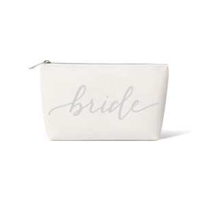 Samantha greybrideleatherbag Whitesilver Bride Makeup Bag In Faux Leat