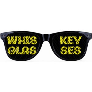 Capital WHSK_Black Whiskey Glasses - Funny Wayfarer Sunglasses - Multi