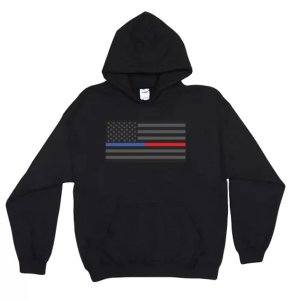 Fox 64-84835 L Pulloverhooded Policethin Blue  Red Line Black - Large