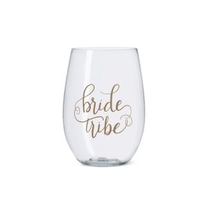 Samantha bridewinegold-2 Bride Tribe Durable Plastic Stemless Wine Cup