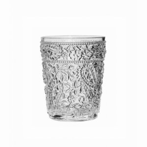 Leadingware AS-1011C Acrylic Paisley Dof - Clear 13 Oz.  Set Of 4