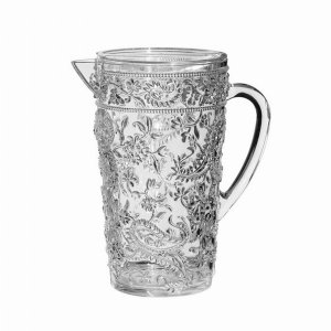 Leadingware AS-1016C Acrylic Paisley Pitcher - Clear 2.5 Qt