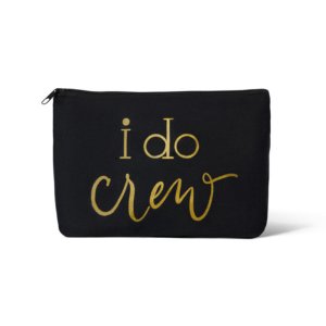 Samantha 1idcblack Black I Do Crew Makeup Bag In Canvas