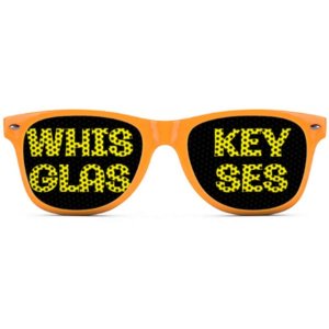 Capital WHSK_Orange Whiskey Glasses - Funny Wayfarer Sunglasses - Mult