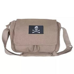 Fox 43-707 Retro Departure Shoulder Bag With Skull Emblem - Khaki