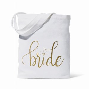 Samantha bridetotediamond White Bride Tote Bag In Canvas With Diamond