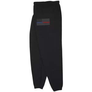 Fox 64-74835 XXXL Usa Flagthin Blue  Red Line Mens Sweatpant Black - 3