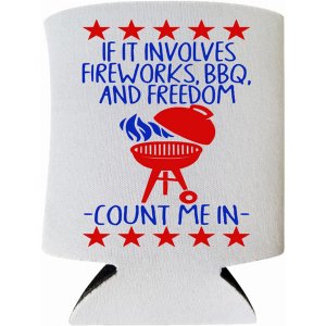 Capital Fireworks_BBQ_Freedom_White Patriotic Can Coolers - If It Invo