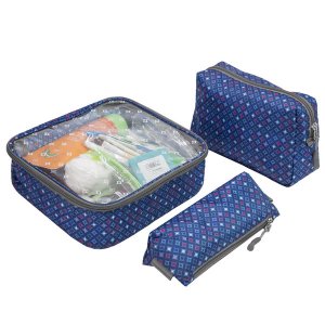 Travelon 43066-36W-0060-01 3-piece Toiletry Packing Set Diamond Sparkl