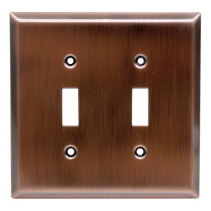 Ge 57383 Double Switch Wall Plate, Copper Finish