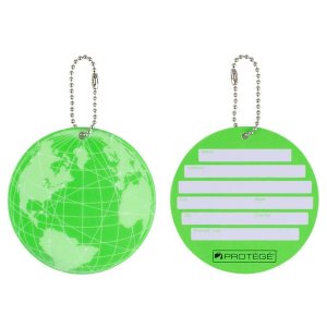 Protege PR2341NG-8 Neon Round Ez Id Luggage Tags, Green Family Pack (8