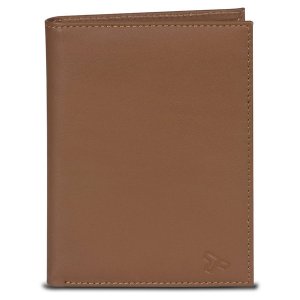 Travelon 72881-740 Safeid Leather Passport Holder Wallet, Saddle