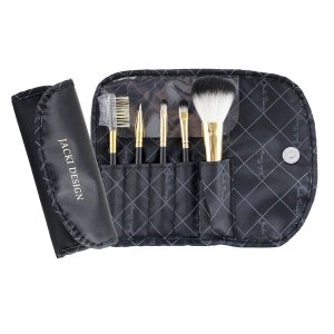 Jacki FYD33103BK Vintage Allure 5 Pc Make Up Brush Set And Bag, Black