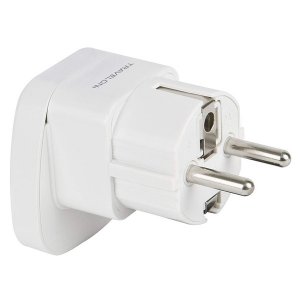 Travelon 12151-800 Europe Grounded Adapter Power Outlet Plug White