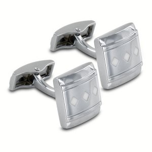 Seville 971249 Seville Cuff Links With Triple Diamond Design (silver)