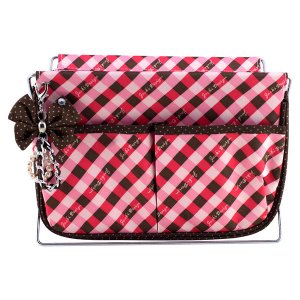 Jacki JBD22929CO Large Retro Plaid Magazine Holder, Coral