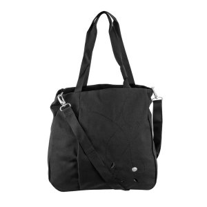 Haiku HK058-BLK Women's Journey Eco Tote Bag, Black W Plum Stitch