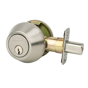 Master DSON0615 Master Lock  Nightwatch Single Cylinder Deadbolt, Sati