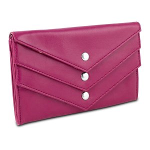 Travelon 12236-91 Tri-flap Wallet - Pink With Paisley Interior