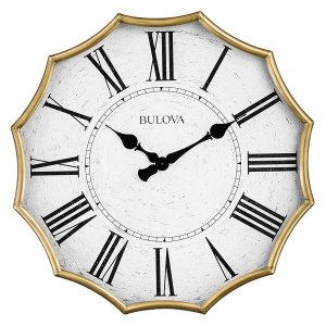 Bulova C4114 Victorian Wall Clock, Antique Gold