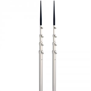 Lees TX3916SL/SL Lee's 16.5' Bright Silver Black Spike Telescopic Pole