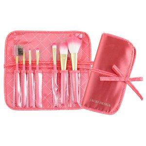 Jacki FYD33105CO Vintage Allure 7 Pc Make Up Brush Set And Bag - Coral