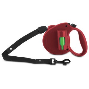 Ec RD-1967 Paw Bio Retractable Leash With Green Pick-up Bags, Red