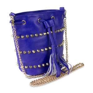 Mad 3739D Studded Drawstring Crossbody Bag, Blue