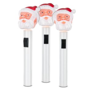 Lumilite 5105S-LSM Classic Santa Molded Head Flashlight - Set Of 3