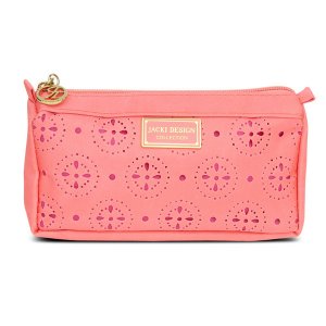 Jacki ABC38017CO Cosmopolitan Compact Cosmetic Bag, Coral