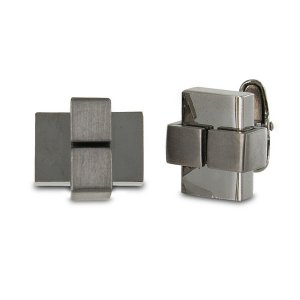 Seville 971221 Seville Men's Sleek Gunmetal Cuff Links