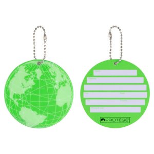 Protege PR2341NG Neon Round Ez Id Luggage Tags, 2 Pack Green